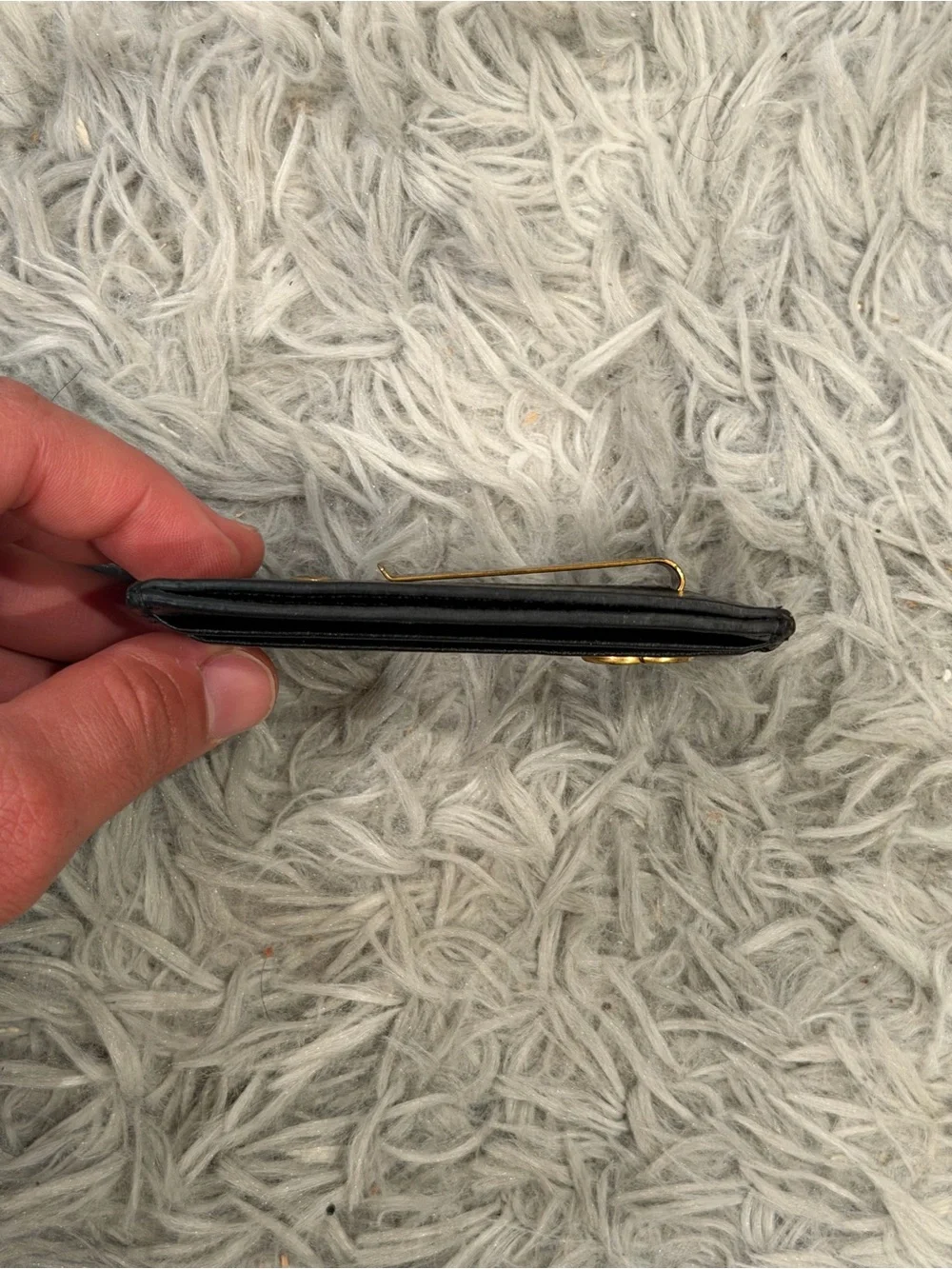 Gucci Black Leather GG Marmont Card Case with money clip